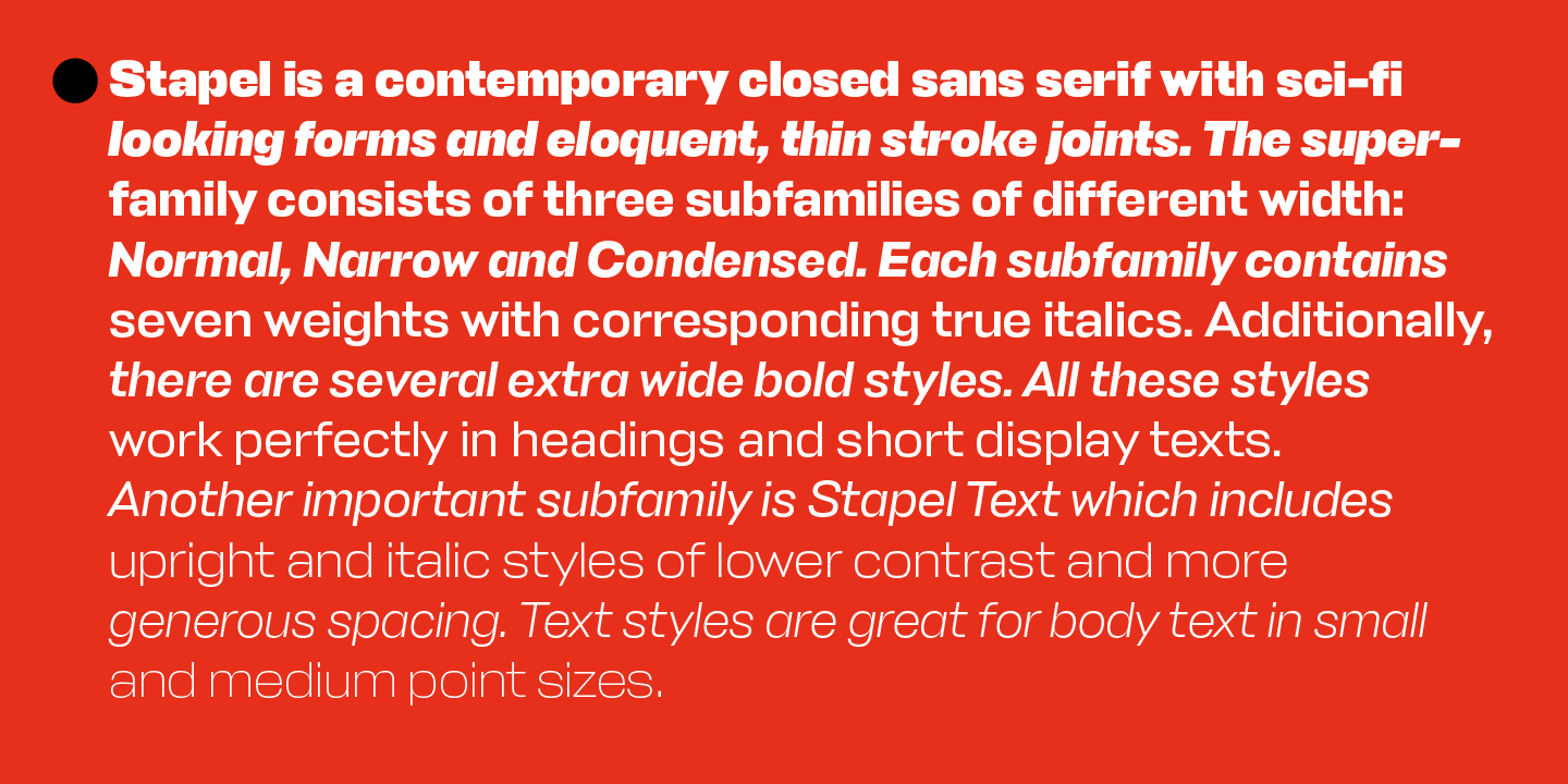 Example font Stapel Narrow #13